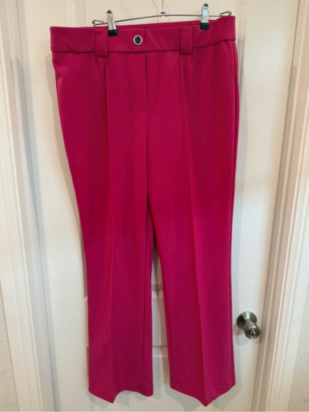 Jules & Leopold Pink Wide-Leg Tailored Trousers
